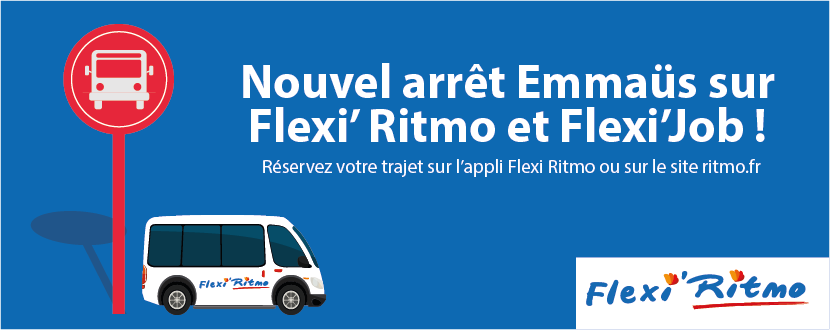 Réservez votre trajet sur l'appli Flexi Ritmo ou sur le site ritmo.fr