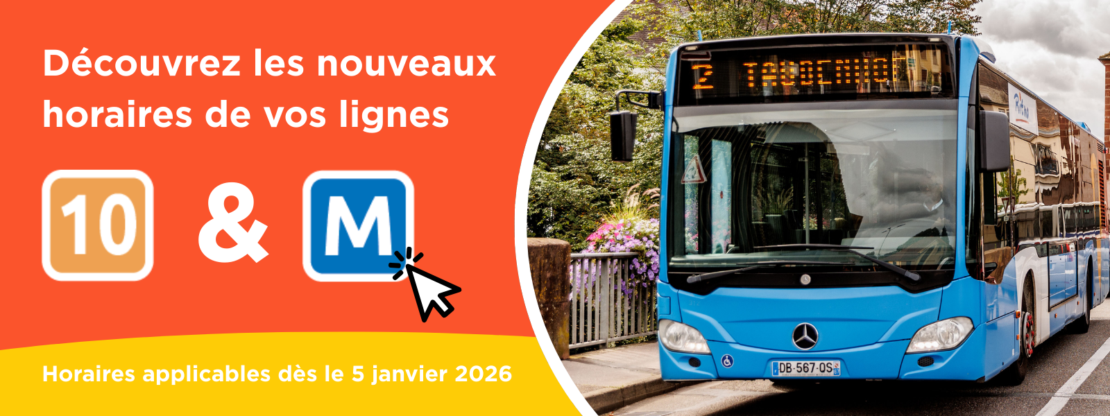 Découvrez les nouveaux horaires de vos lignes 10 et M