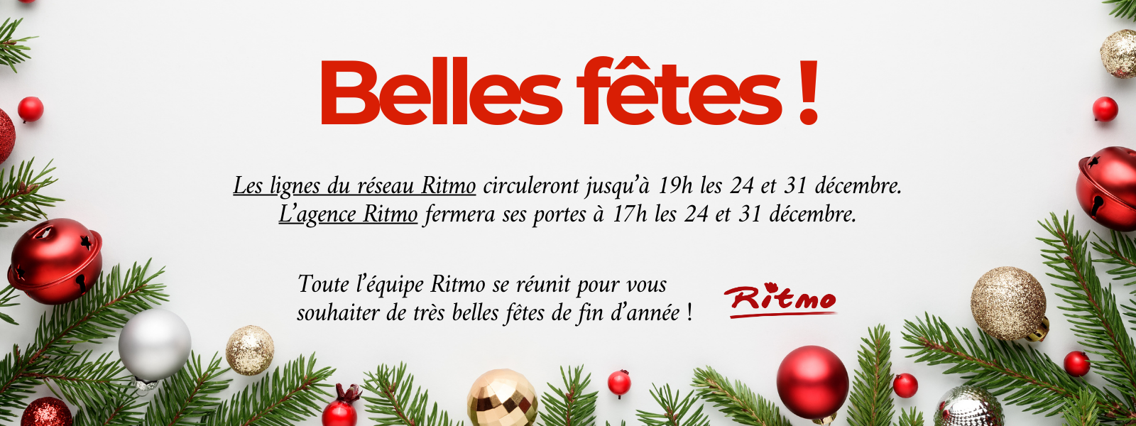 Toutes l'équipe Ritmo vous souhaitent de belles fêtes de fin d'année