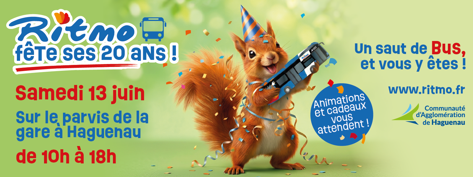 Ritmo fête ses 20 ans, Samedi 13 juin sur le parvis de la gare à Haguenau de 10h à 18h
