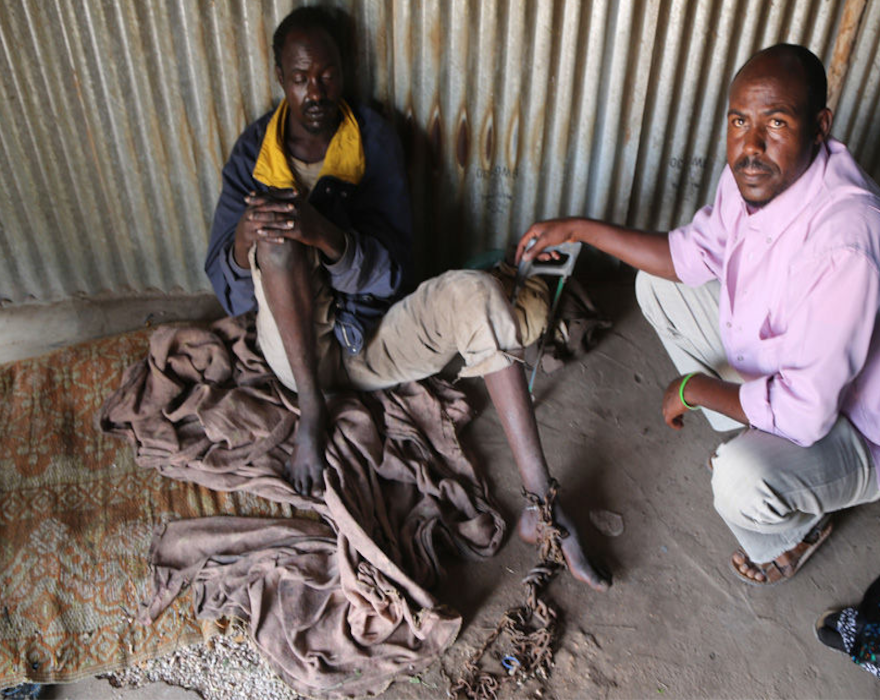 Man in Bwindi in ankle chains due to mental health