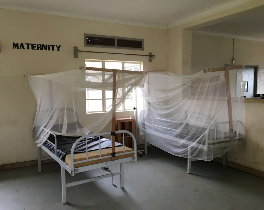 Hospital bed in Bwindi Hospital ward