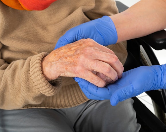 elderly man having medical care