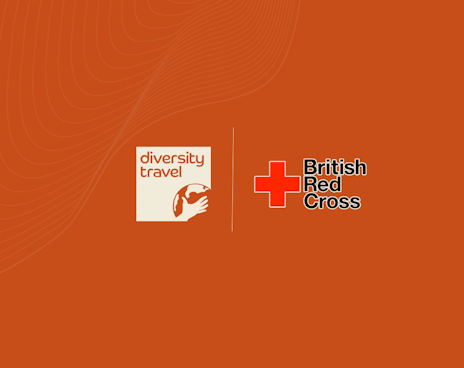 The Diversity Travel logo side by side with the British Red Cross logo