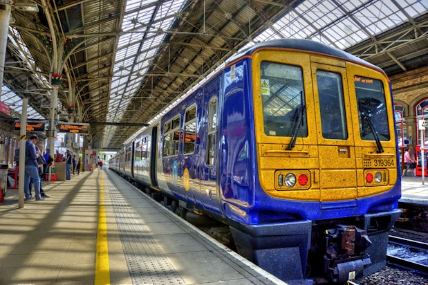 A train waiting in the station