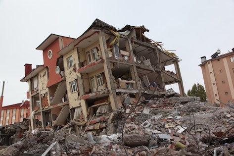 The remains of a house after an earthquake