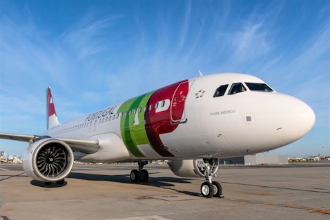 The exterior of a TAP Portugal plane