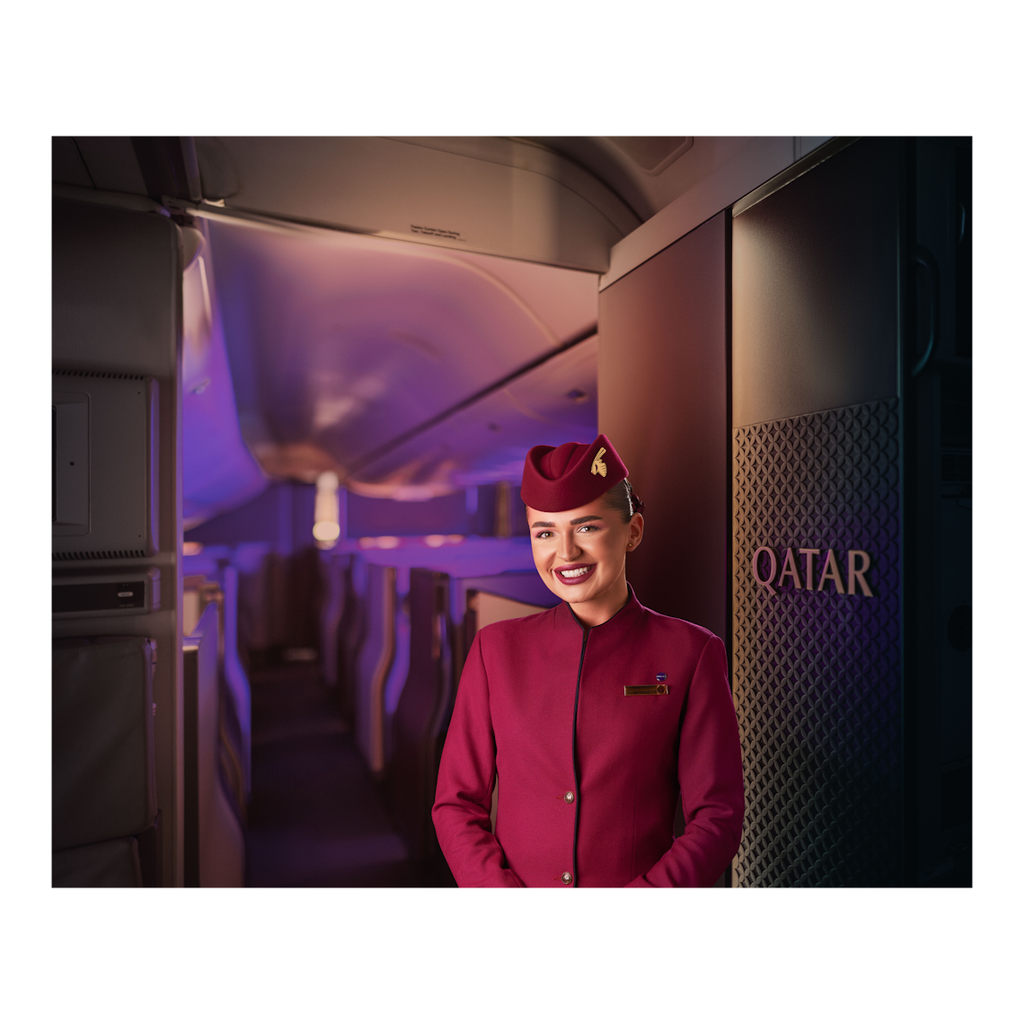 A member of Qatar Airways' cabin crew