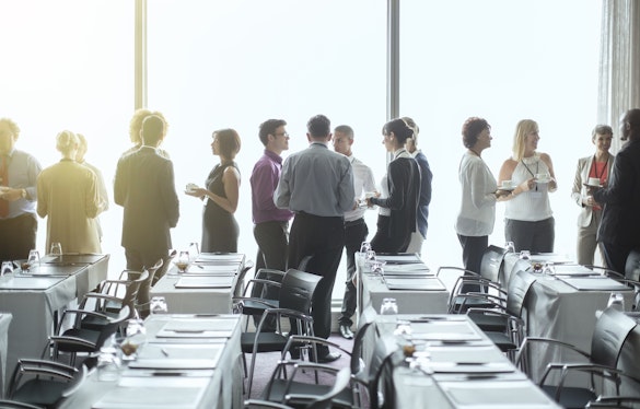 A group of business people at a conference