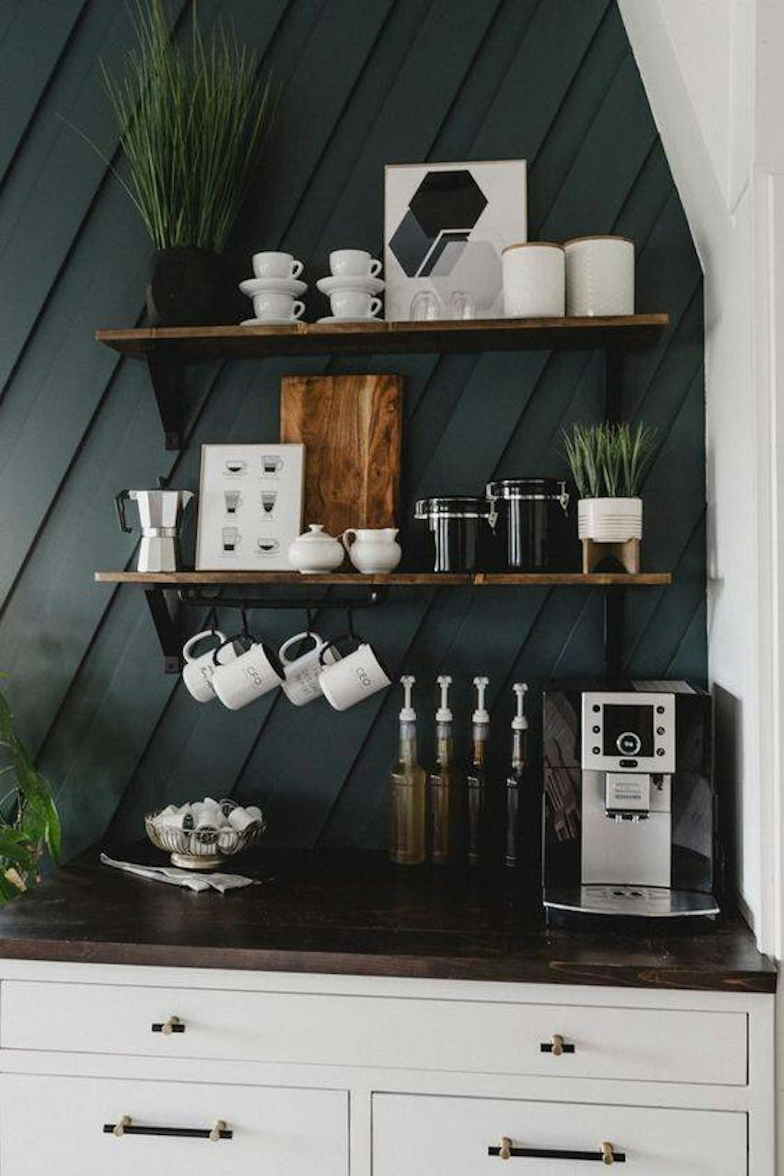 A home coffee station is on trend for interior design