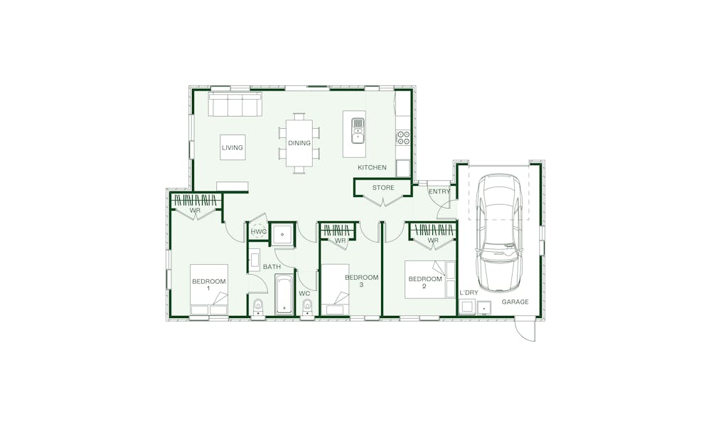 The Kererū floor plan