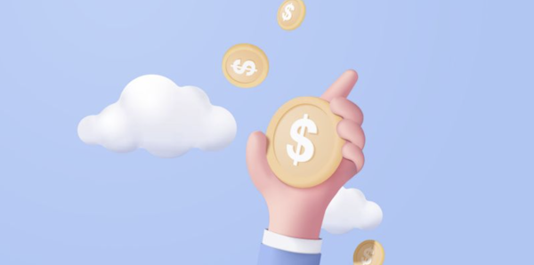 cartoon hand holding money