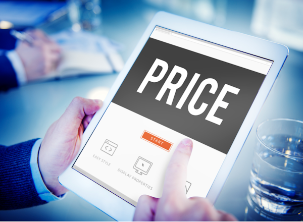Picture of iPad with price written on it