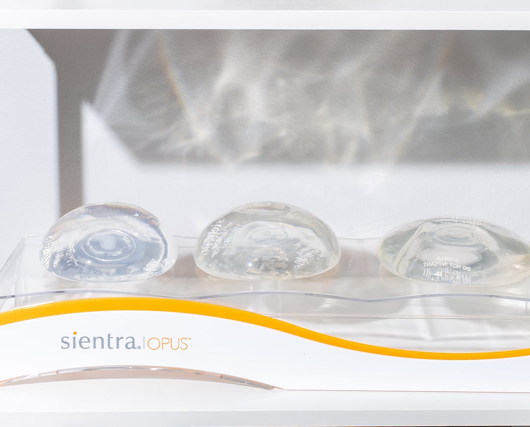three different breast implants