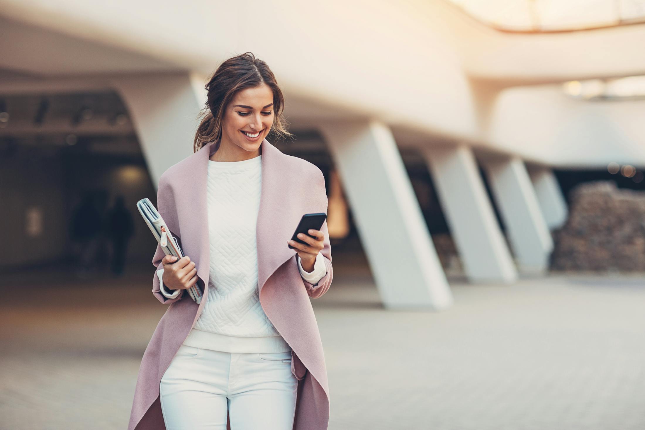 Woman checking her phone