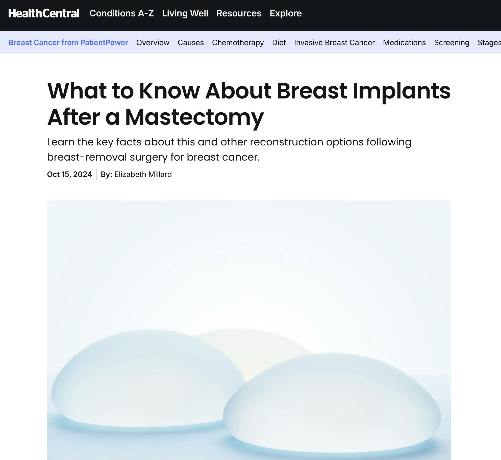 HealthCentral: What to Know About Breast Implants After a Mastectomy