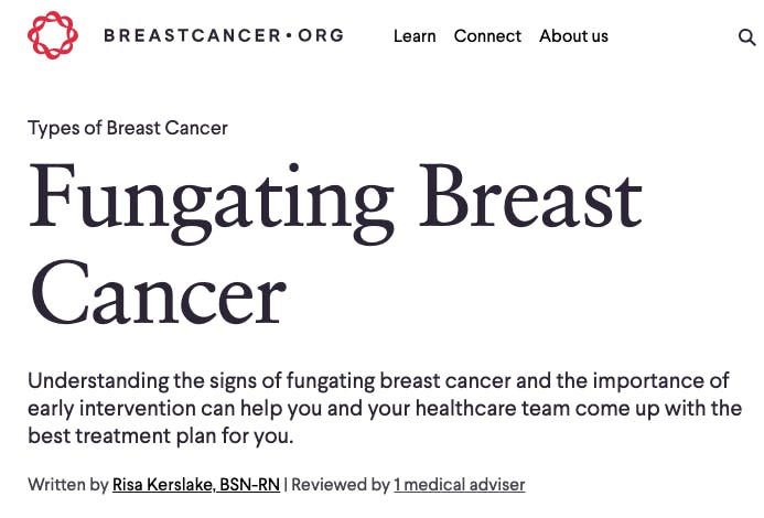 BreastCancer.Org: Fungating Breast Cancer