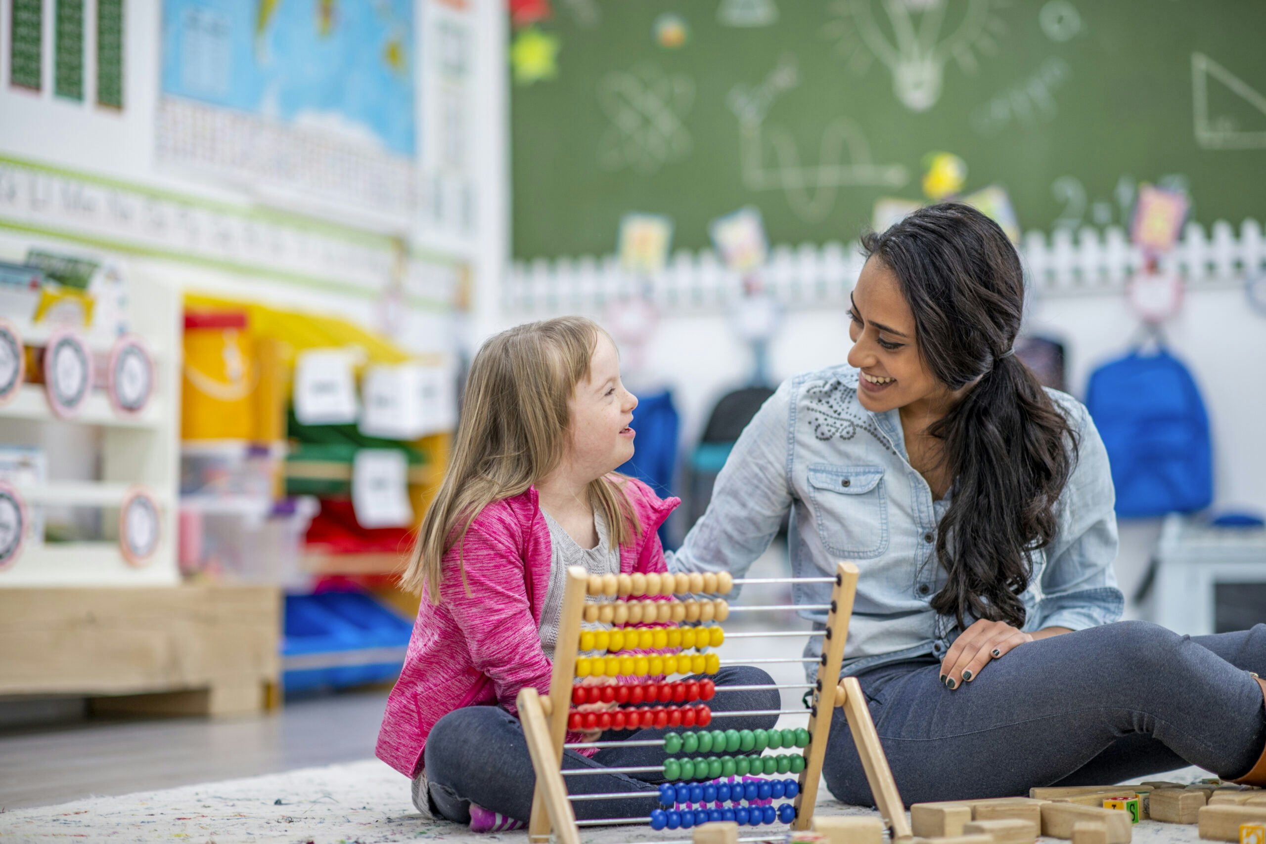 Teacher with student