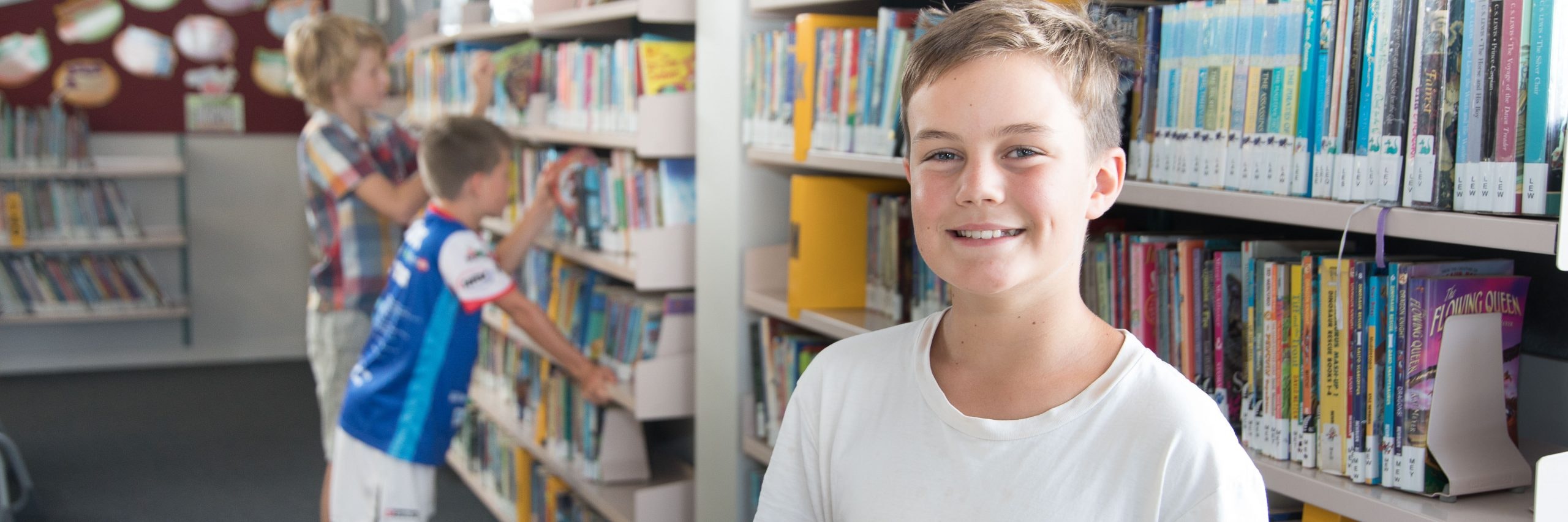 Students in the library