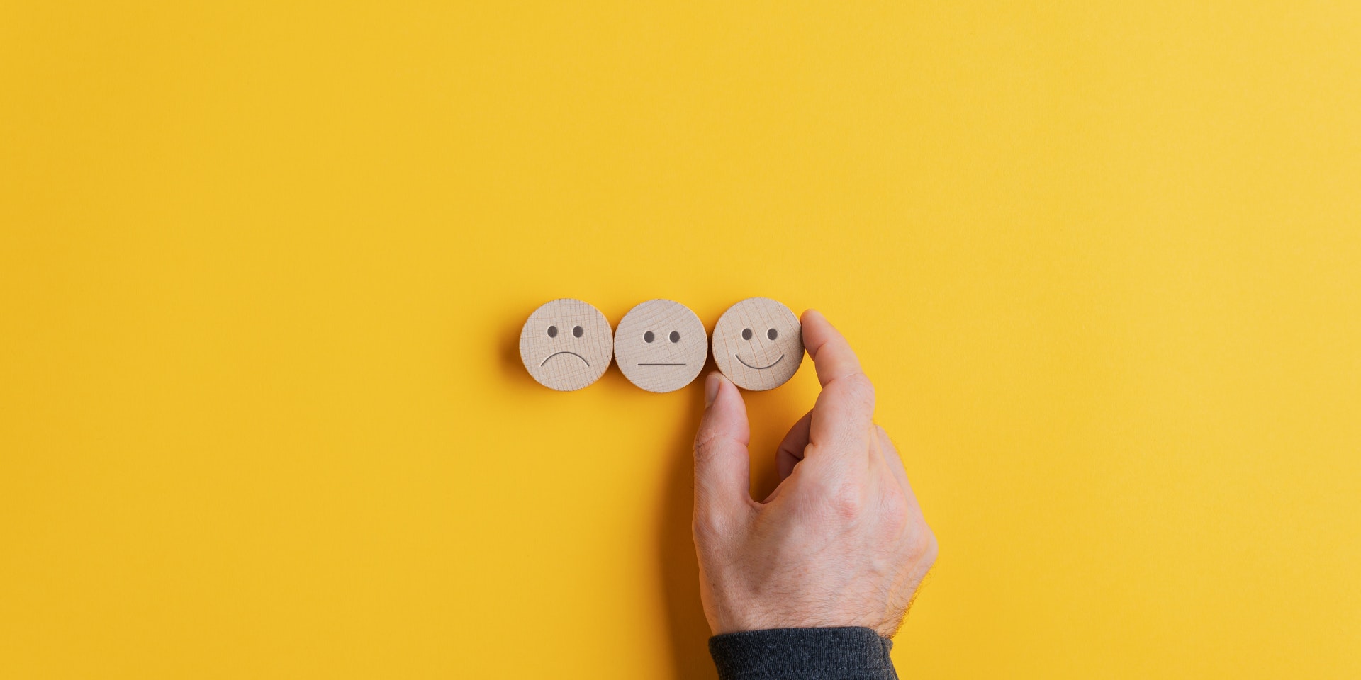 Wooden smiley faces