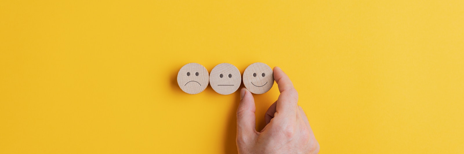 Wooden smiley faces