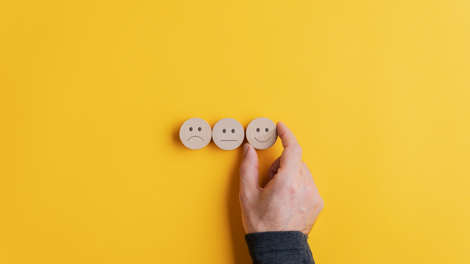 Wooden smiley faces