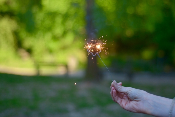 hand with sparkler