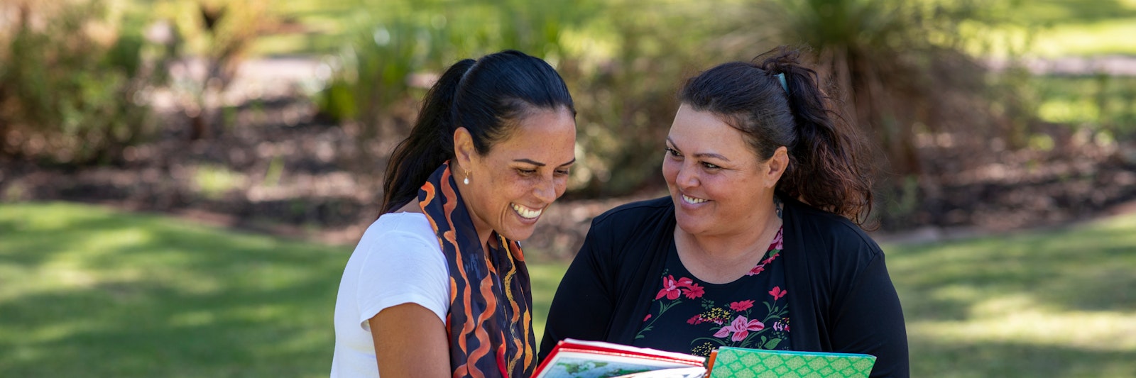 Two women talking