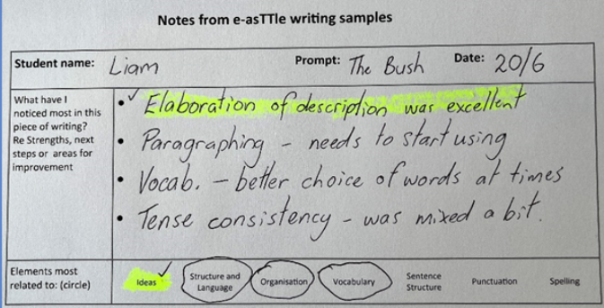 the student note tool