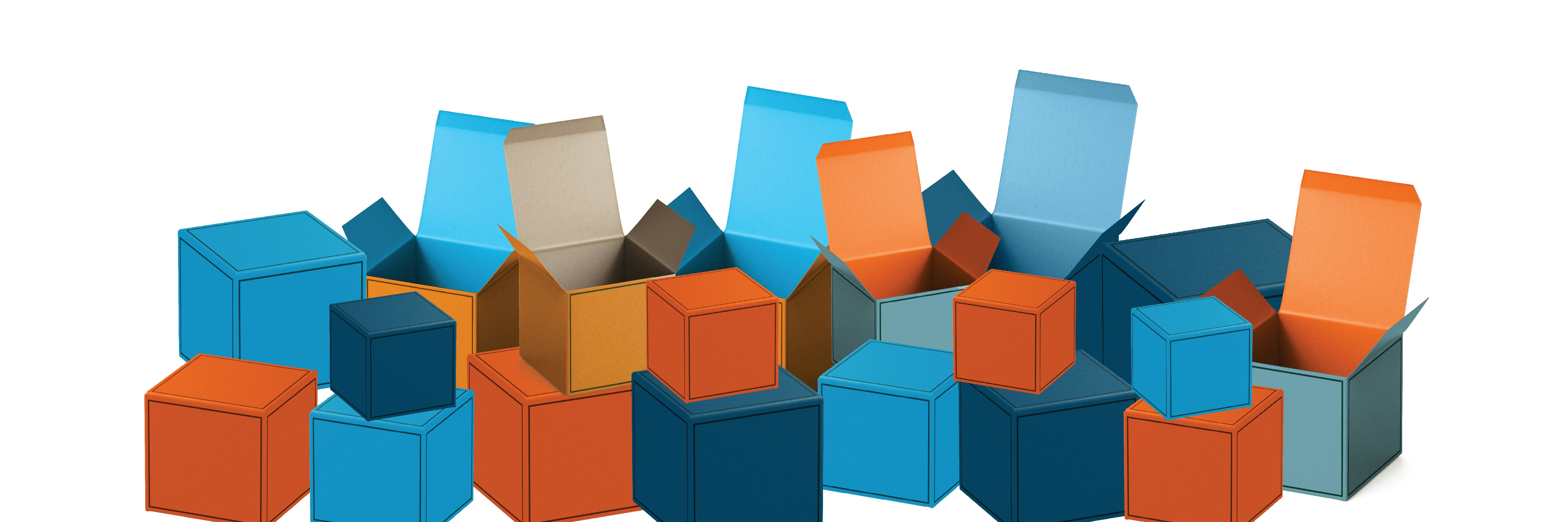 Many coloured boxes