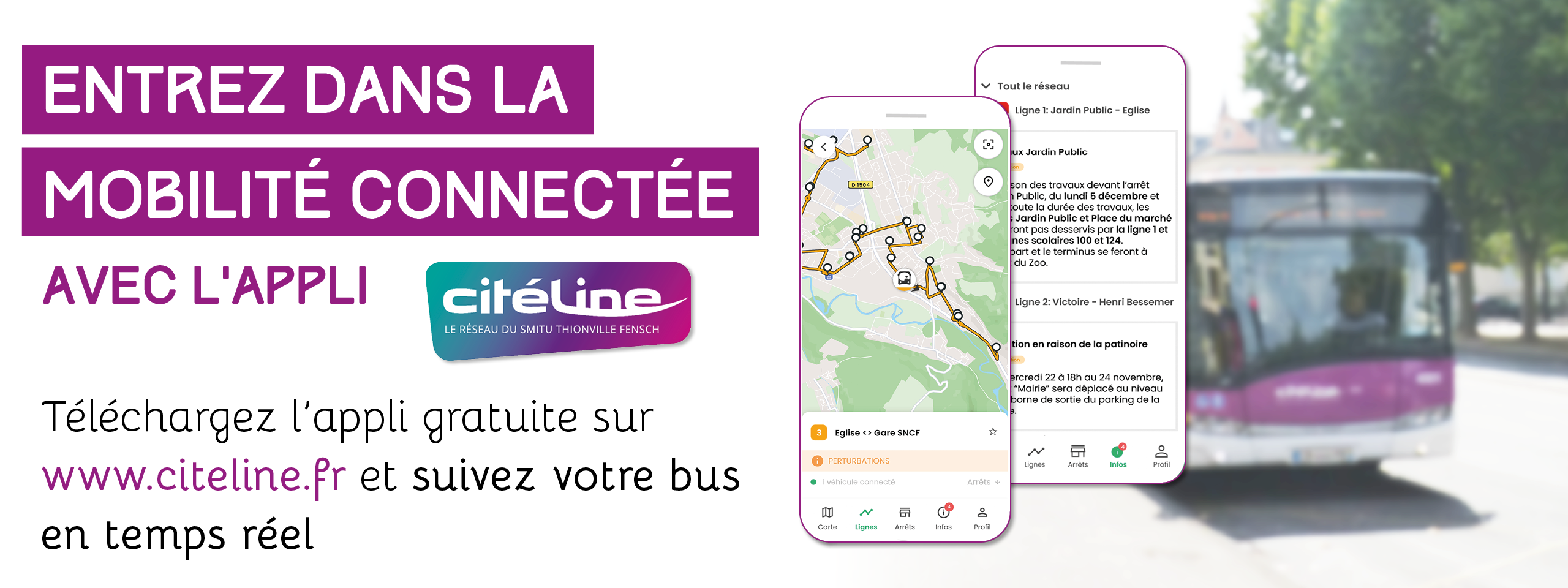 Appli Citéline : suivez votre bus en temps réel