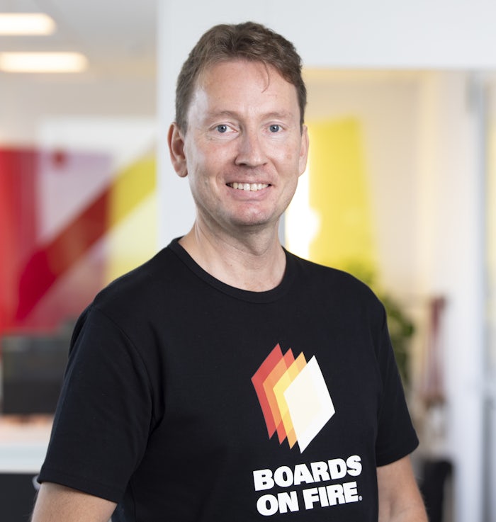 Porträttfoto av David Wärn, Boards on Fire.