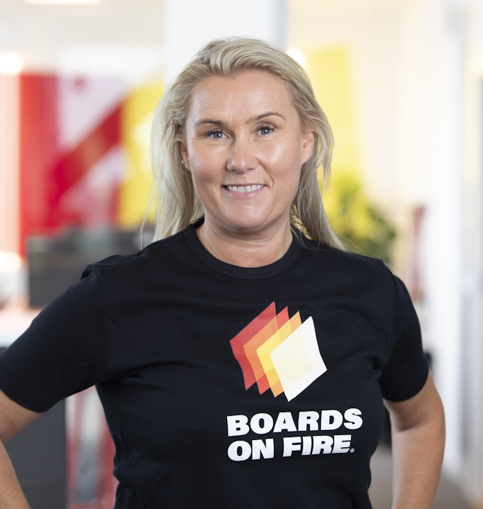 Porträttfoto av Ingela Johansson, Boards on Fire.