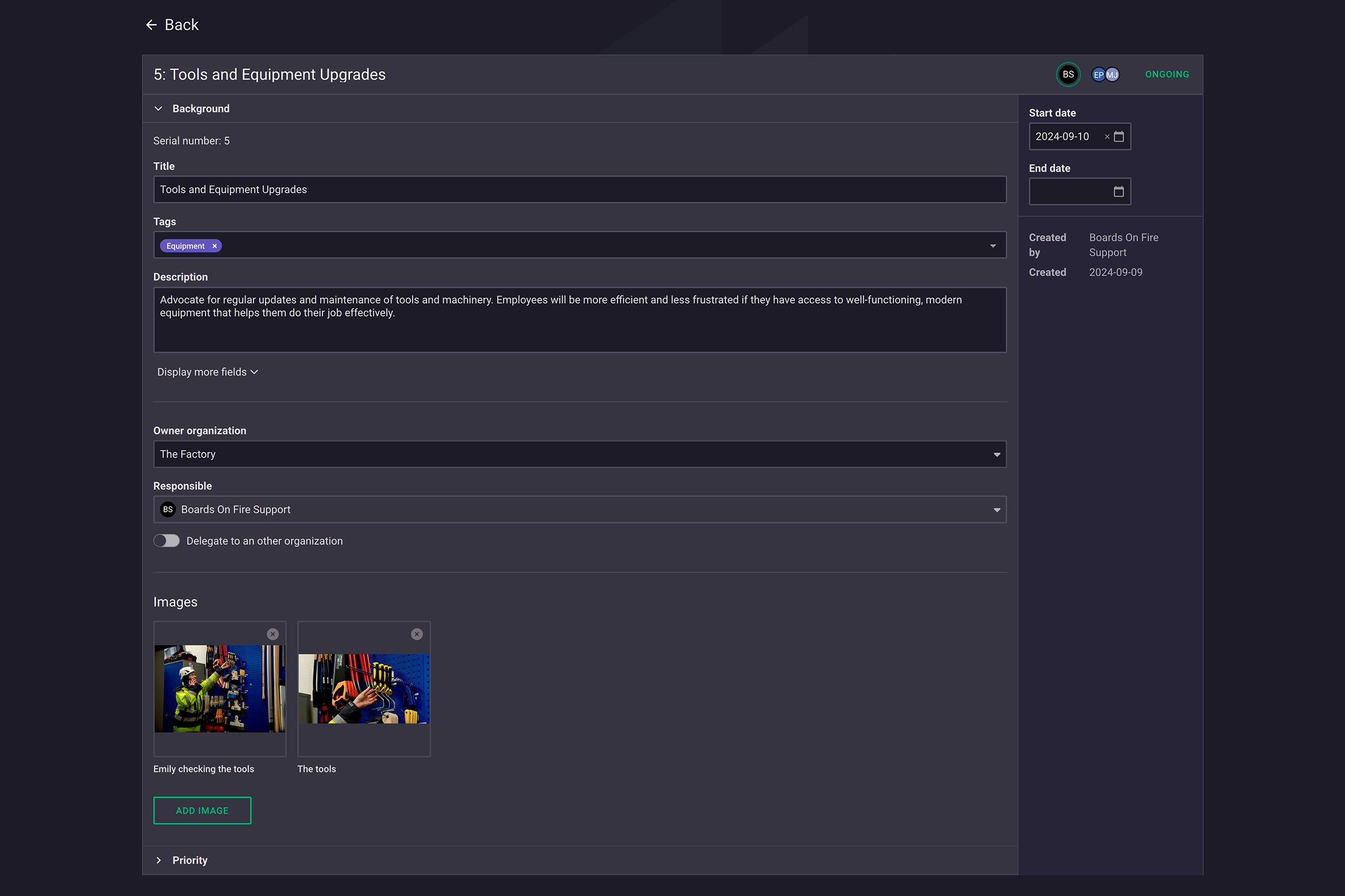 A module for continuous improvements in Boards on Fire.