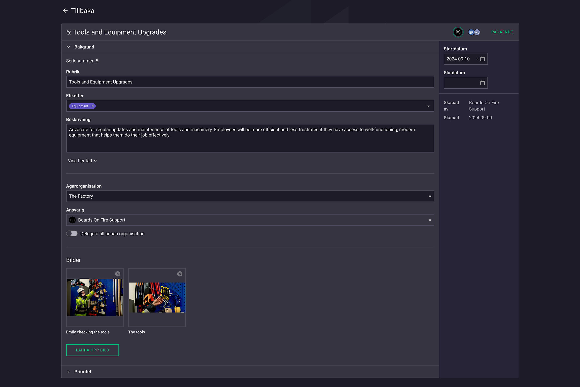 A module for continuous improvements in Boards on Fire.