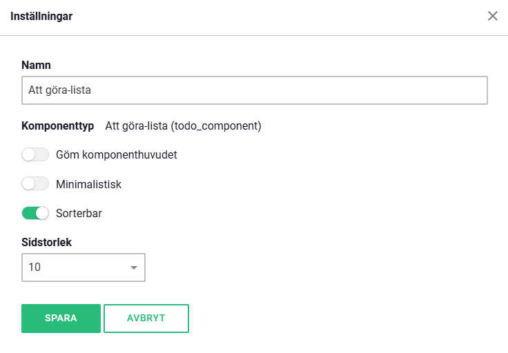 Att göra-lista inställningar Överblick av inställningar i Att göra-listan