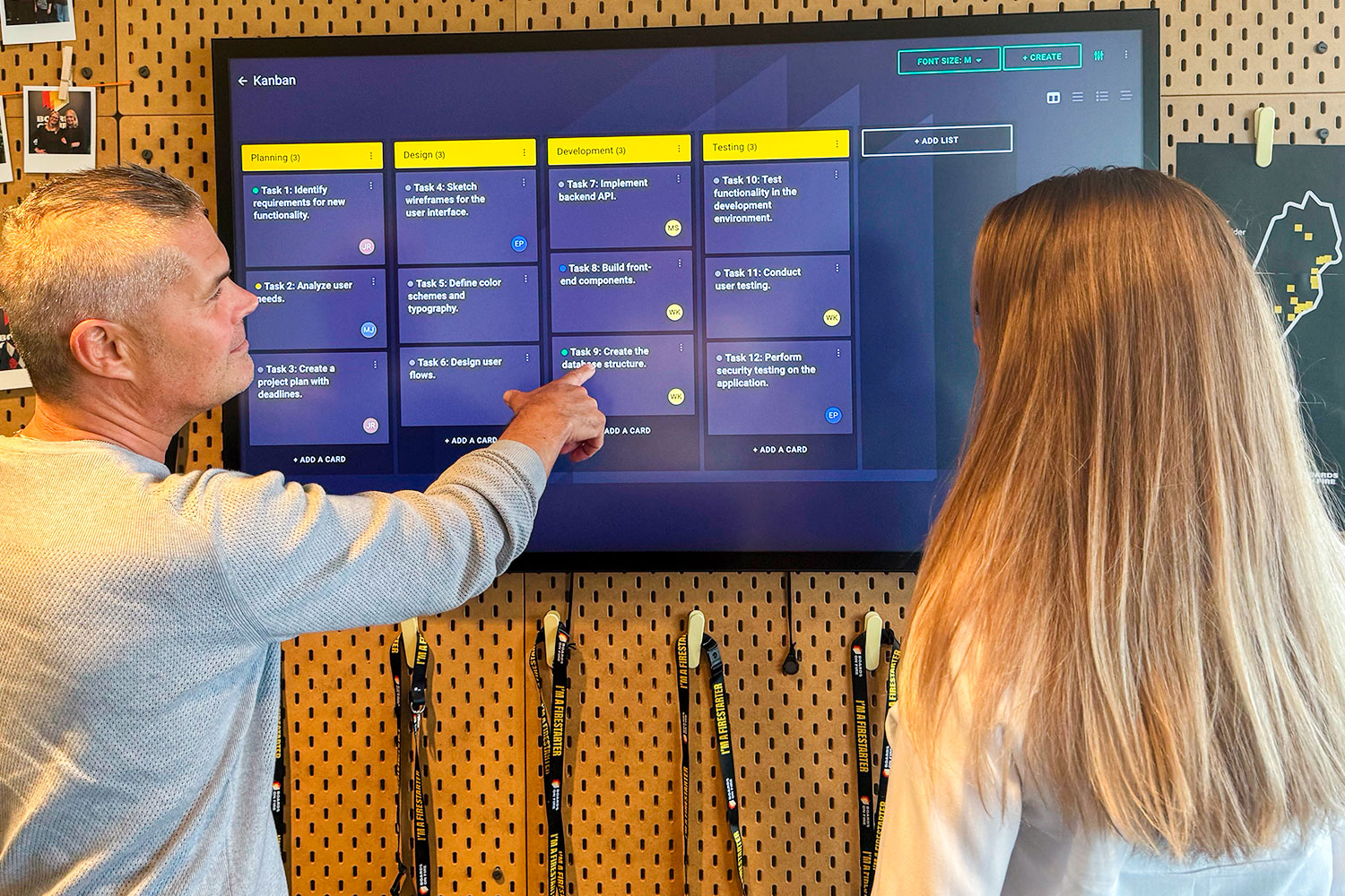 Meeting with Boards on Fire’s KanBan board