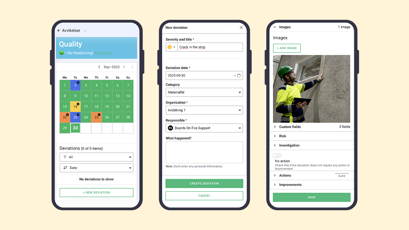 Mockup of boardsonfire deviations mobile