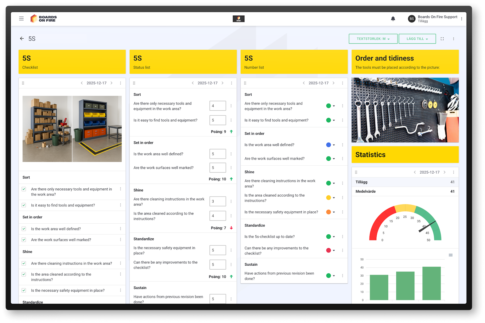 Mockup på Boards on Fire 5S-tavla