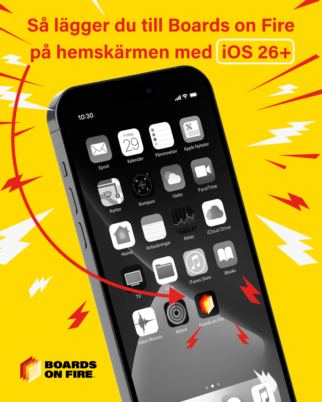 Guide på Boards on Fire app iOS 26 1