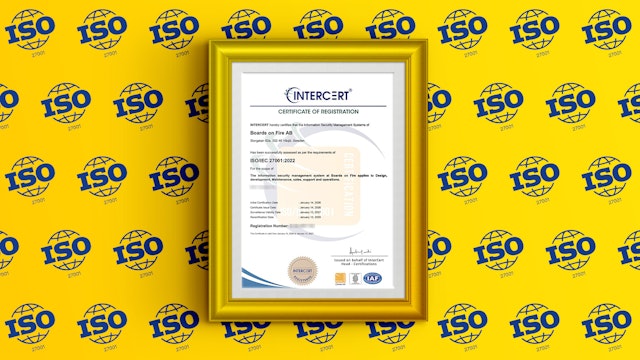 bild på Boards on Fire ISO 27001 Certifikat