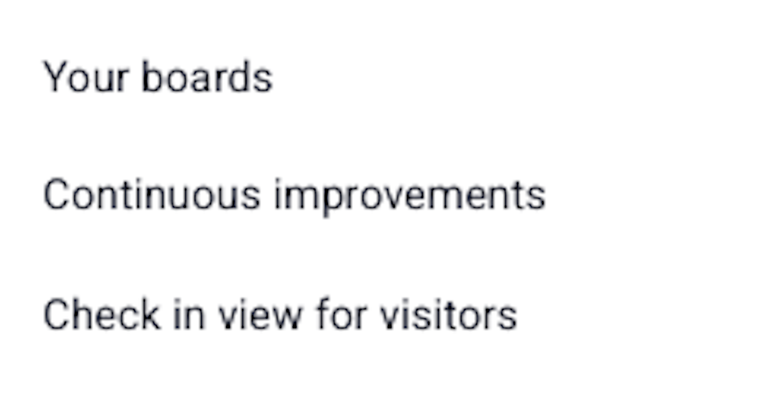 check in view in side menu