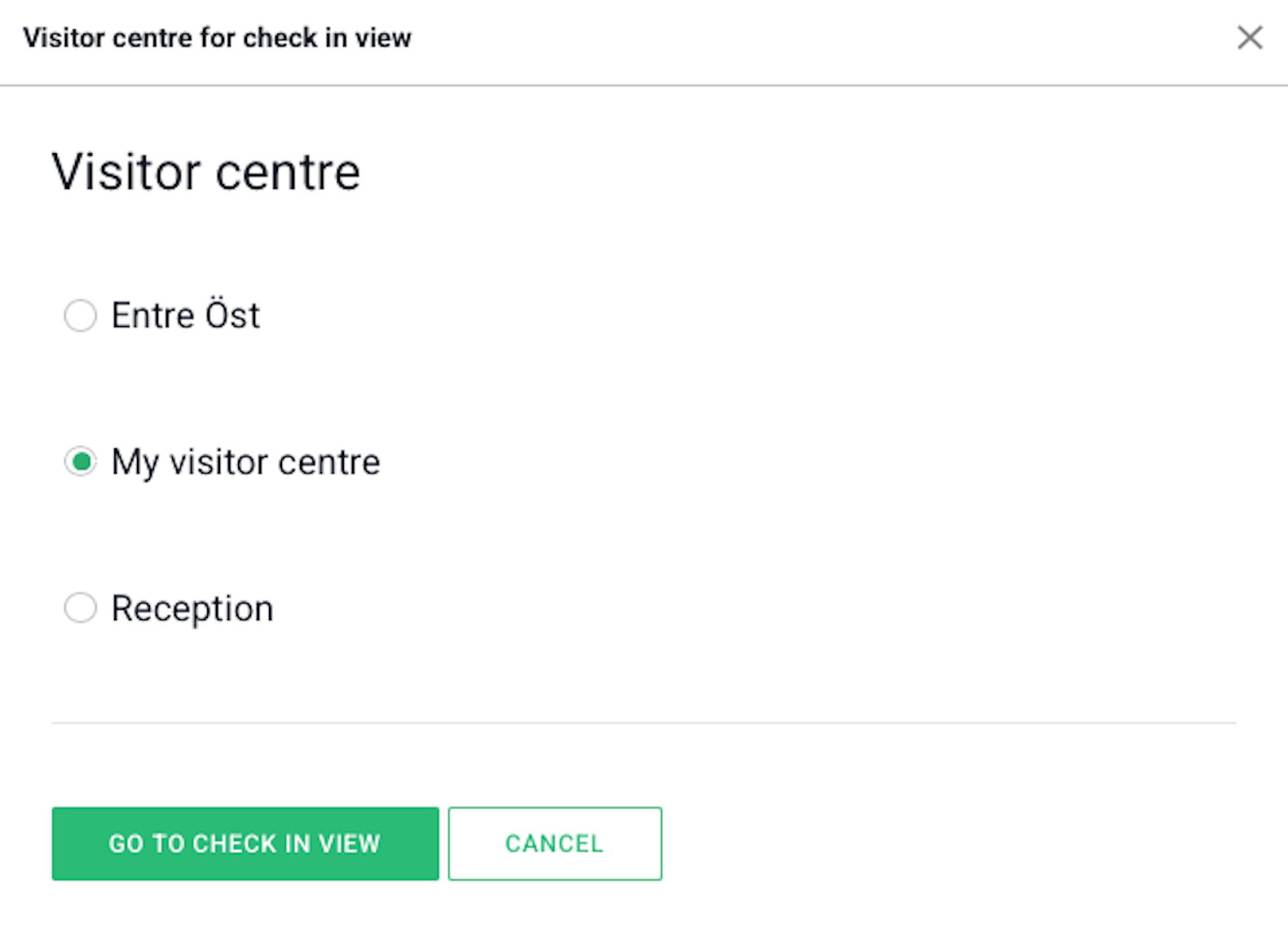 choose visitor centre