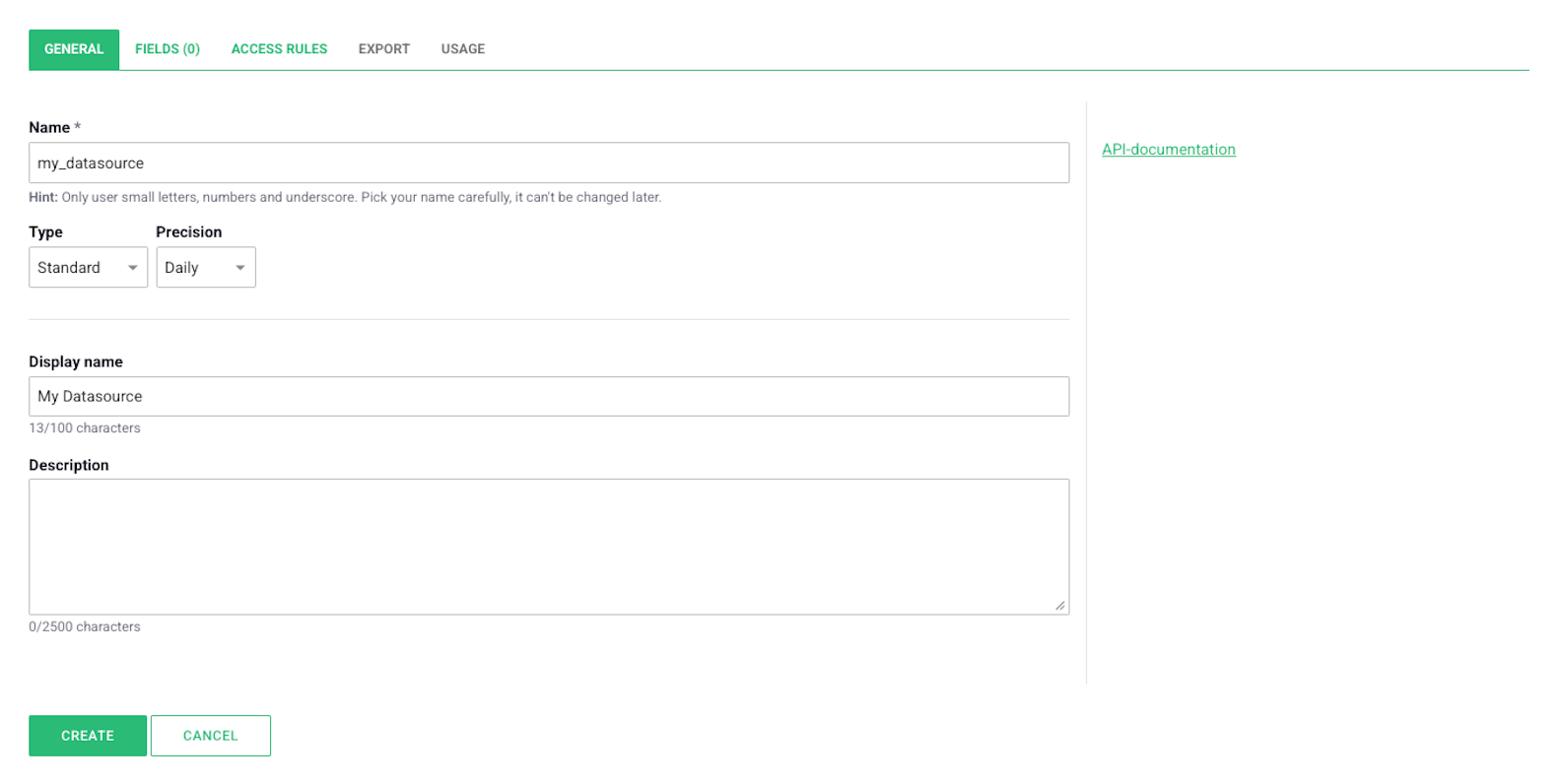 data source settings - general