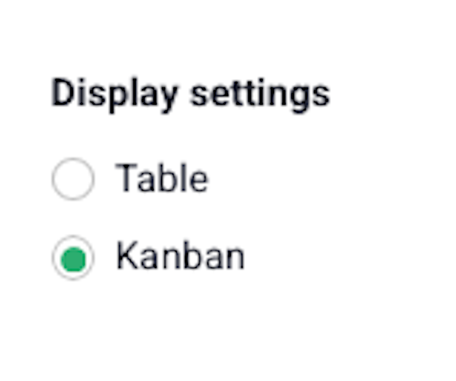 display settings for activity board
