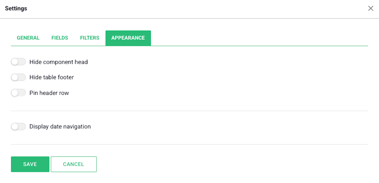entity component settings - appearance