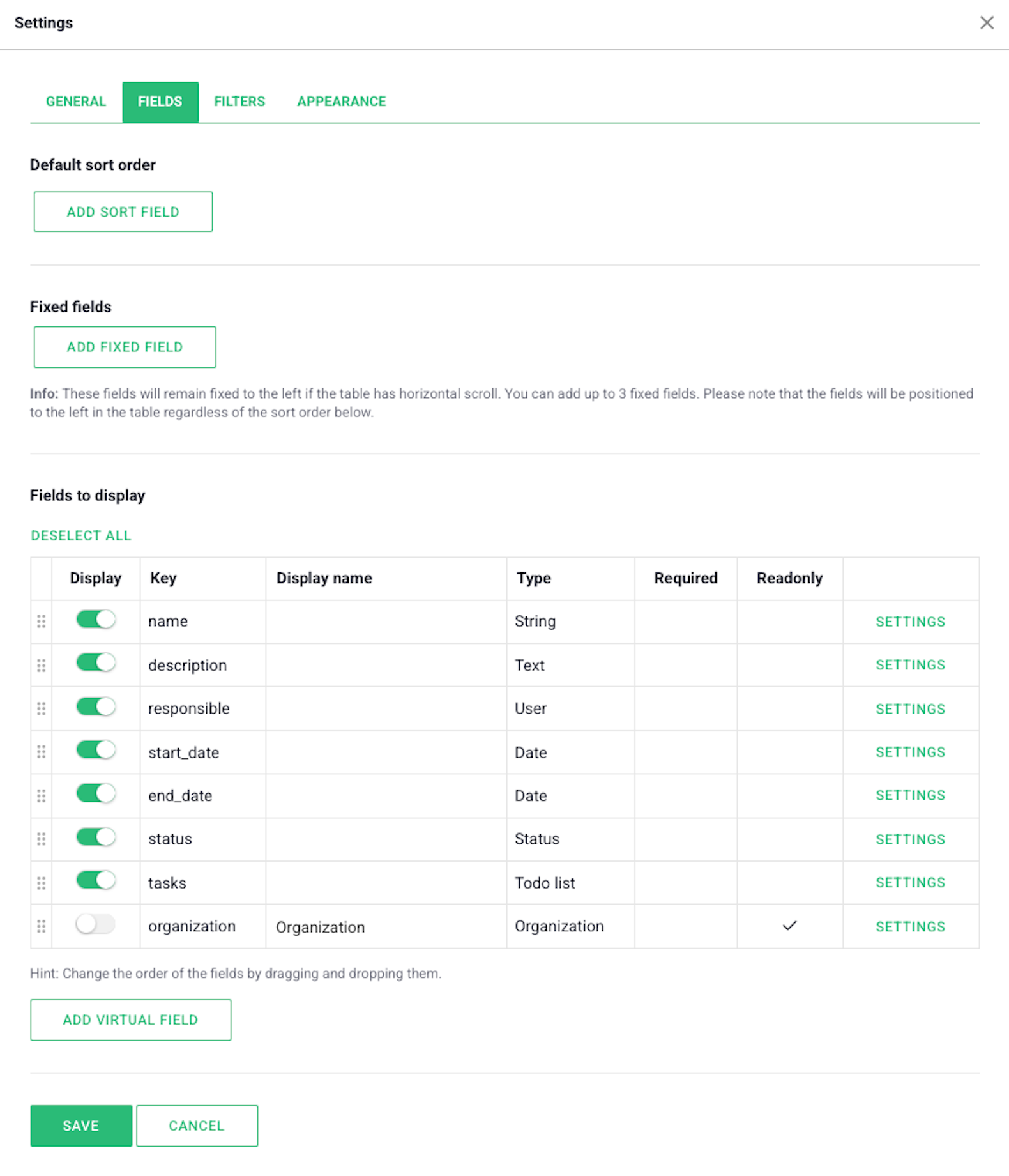 entity component settings - fields