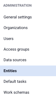 entities in side menu entities in side menu