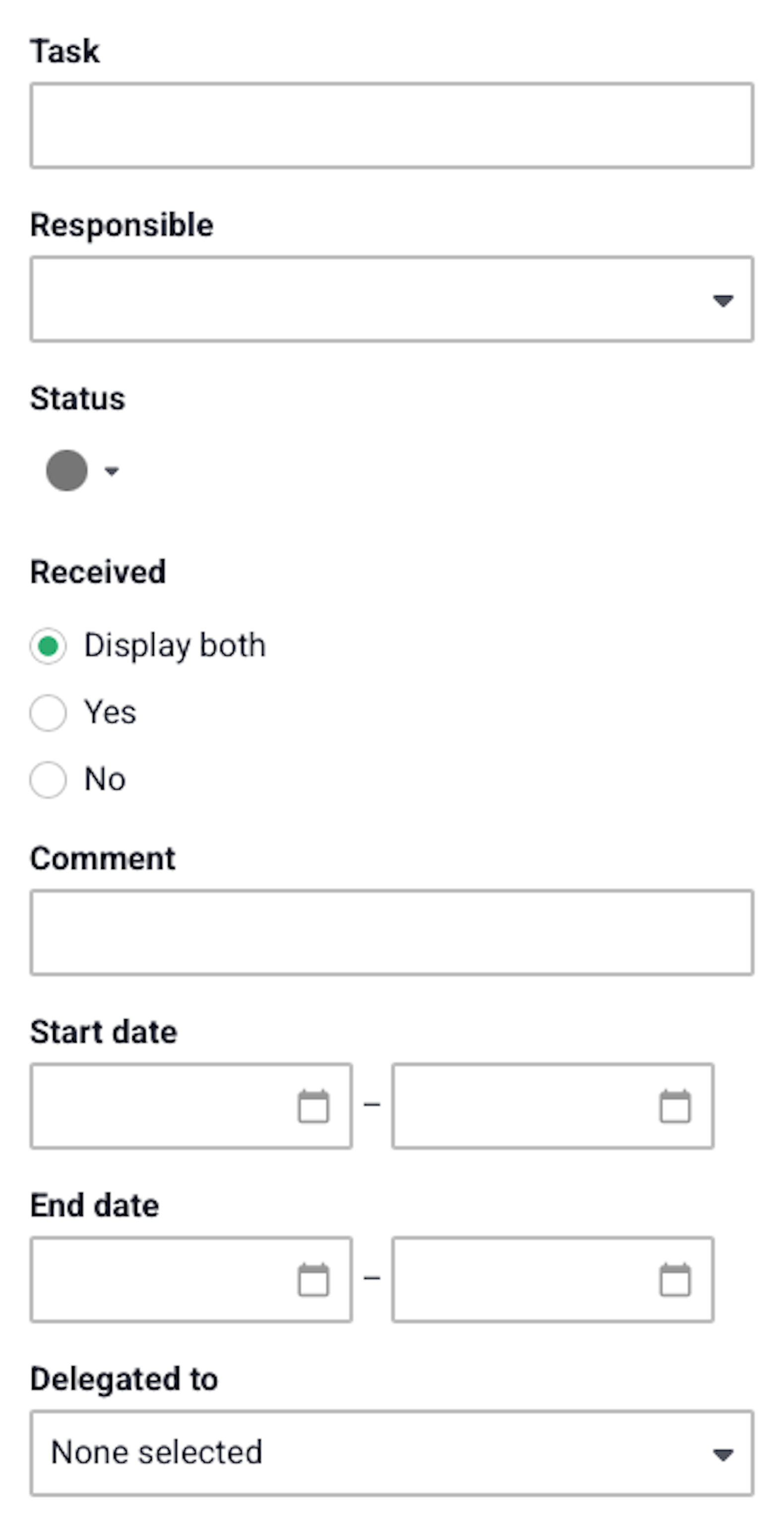 activity board quick filtration