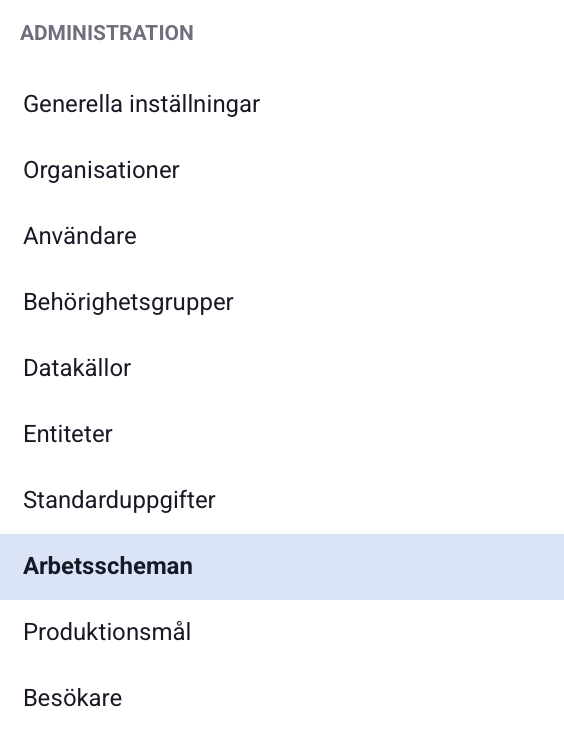 arbetsscheman i sidomeny arbetsscheman i sidomeny